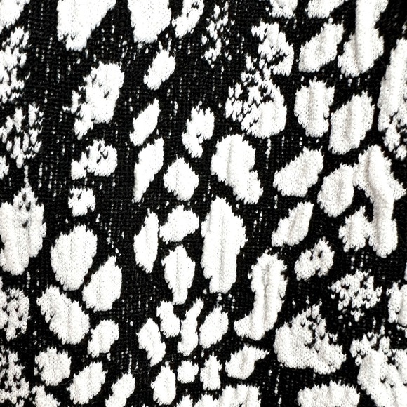 Vintage Cache Black and White Textured Classic Dress Fitted Stretchy Size 12 L - Picture 8 of 11